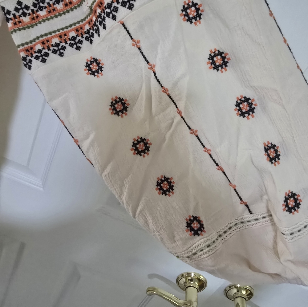 Zara Beige Embroidered Long Sleeve Dress - Picture 15 of 16